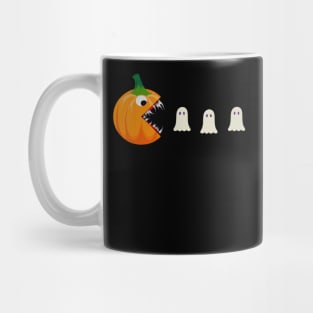 Funny Halloween For Women Kids Men Pumpkin Eating Ghosts Mug